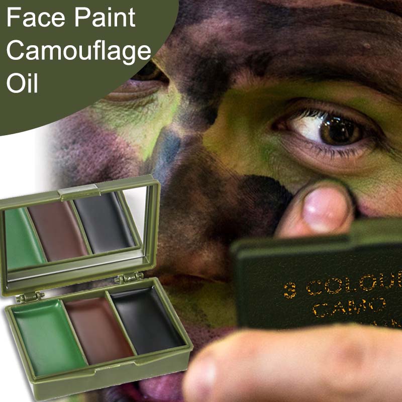 Camo Face Paint - 3 Warna Kamuflase Lukisan Wajah Minyak