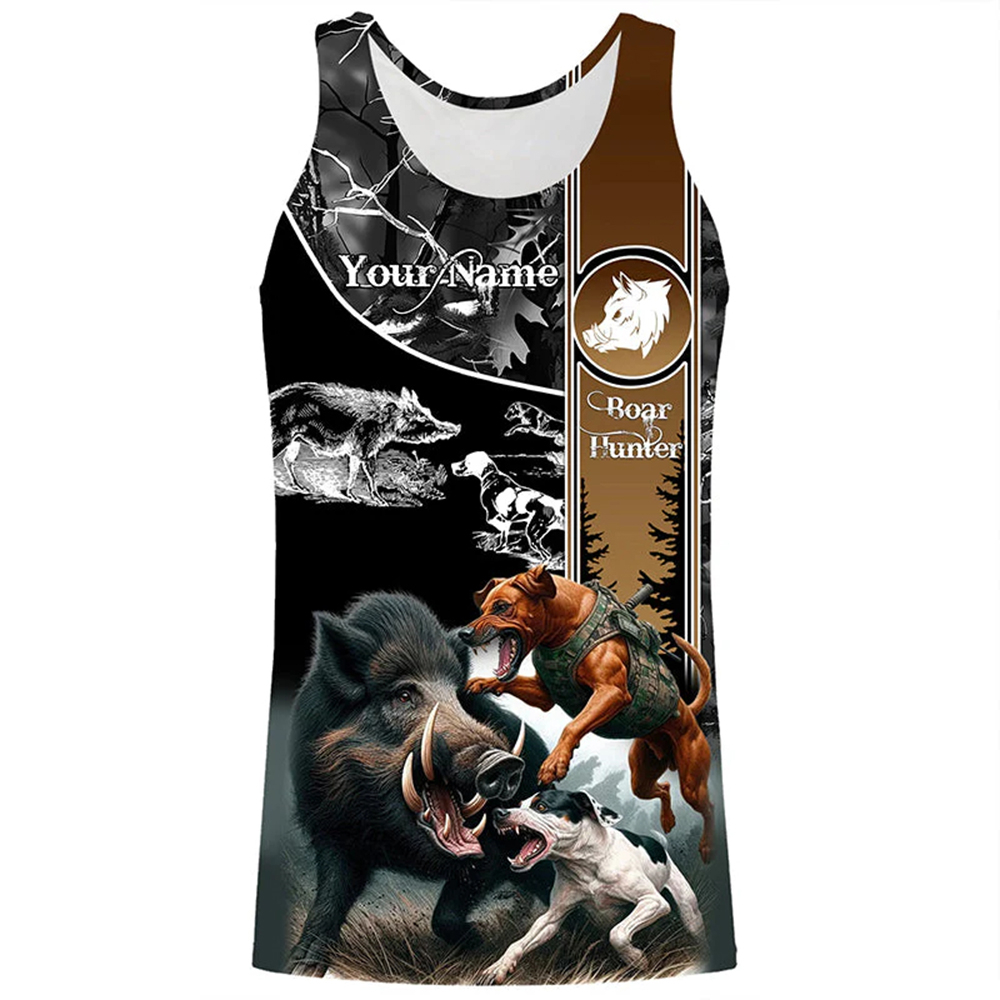 Kaos Tank Top 3D Print Tanpa L - Outdoor Hunting Dog Names ulasan dan harga