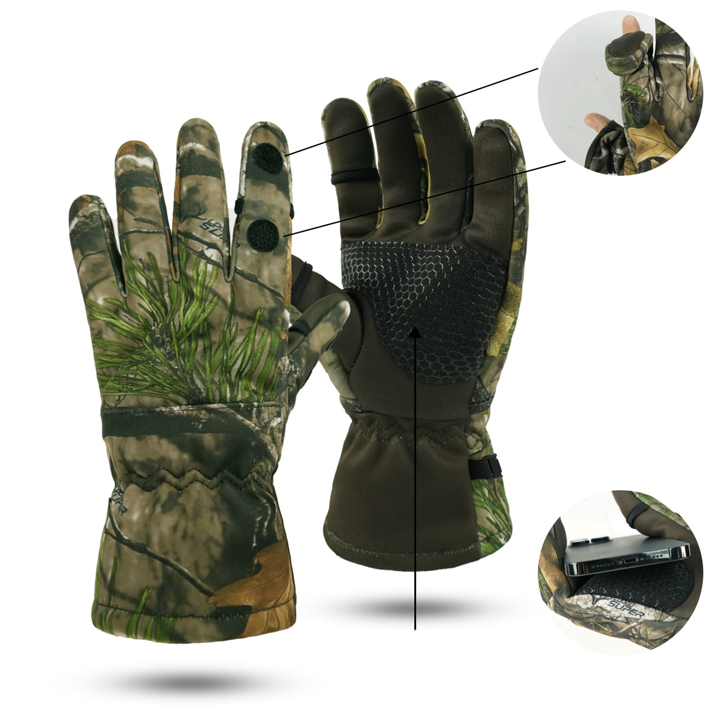 Sarung tangan kamuflase berbur - Outdoor Hunting Gloves ulasan dan harga